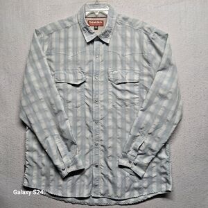 Simms Fishing Shirt Vented  Plaid Shirt Size XL